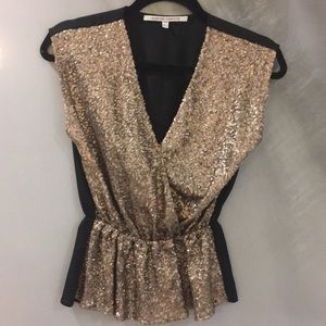 peplum sequin top